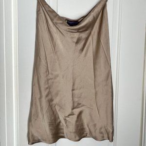 RALPH LAUREN PURPLE LABEL 100% SILK Midi Gold SKIRT NWOT